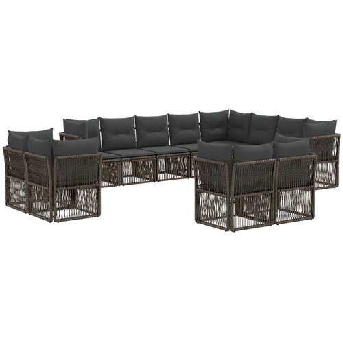  Sjedeća garnitura za vrt 12 kom. Siva poliratan 62 x 62 x 70 cm Slike