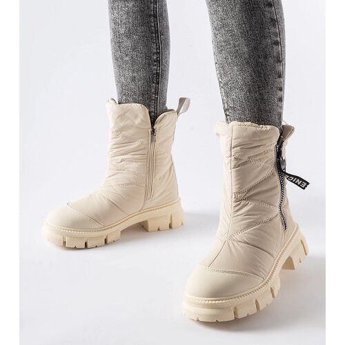 Gemre Beige insulated quilted snow boots Antonina Cene