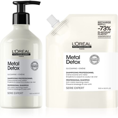 L&amp;acute;Or&amp;eacute;al Paris Serie Expert Metal Detox ekonomično pakiranje za o&amp;scaron;tećenu kosu Slike