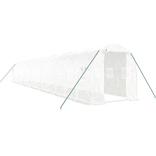 VidaXL Rastlinjak z jeklenim okvirjem bel 28 m&amp;sup2; 4x2x2 m, (20759990) Slike
