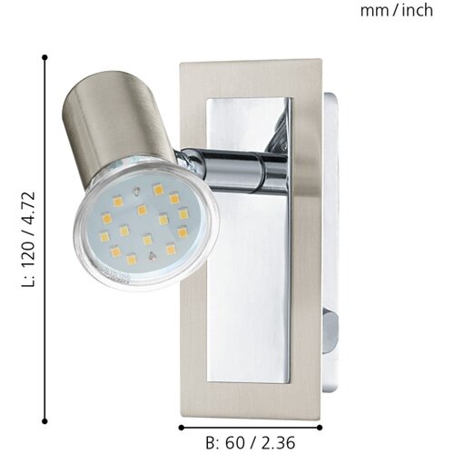 Eglo Rottelo spot/1, led 1x5w, 400lm, mat/hrom Slike