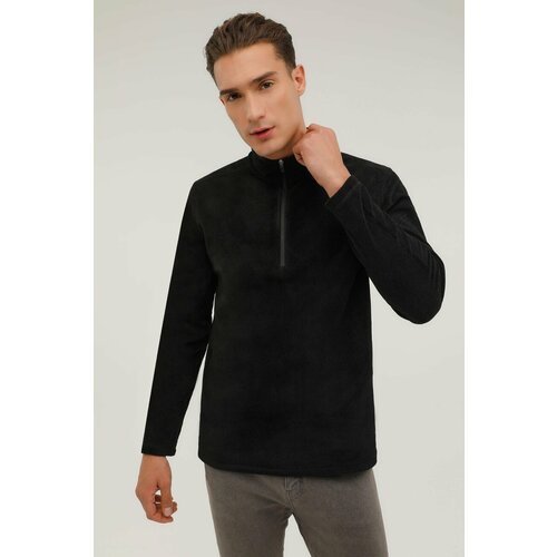 KINETIX Men's Black Fleece 2pr Zipper Collar Fleece Slike