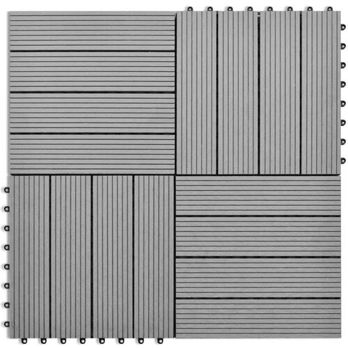  WPC pločice 30 x 30 cm 11 kom 1m2 Siva Slike