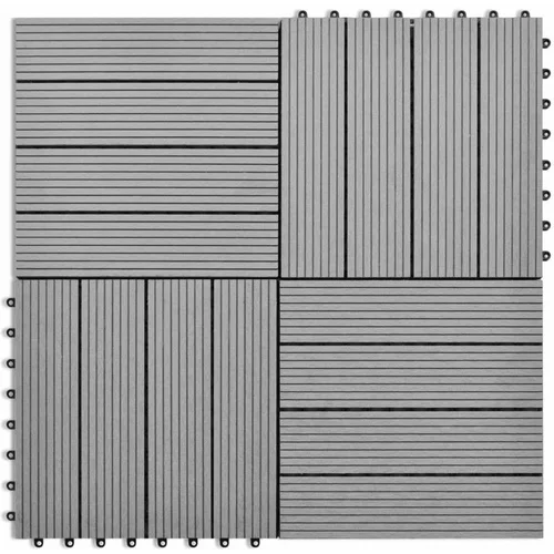  WPC Ploščice 30 x 30 cm 11 kosov za 1 kvadratni meter Sive barve, (21143965)
