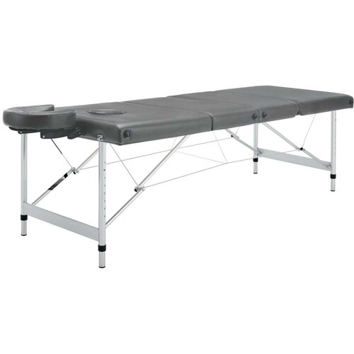 VidaXL Masažna miza s 4 conami aluminijast okvir antracit 186x68 cm Slike