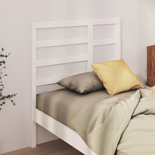 VidaXL Posteljno vzglavje belo 106x4x104 cm trdna borovina Slike