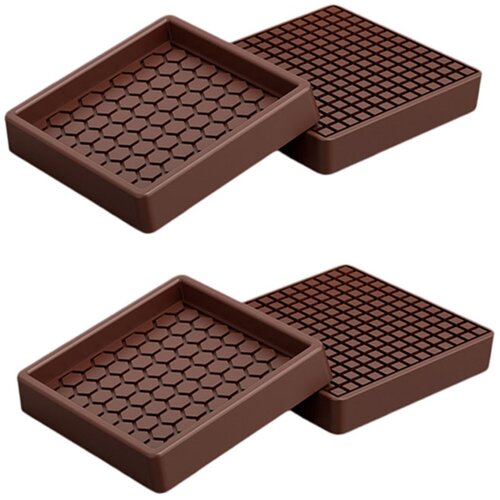 INF Kvadratni silikonski podstavki za noge pohi&amp;scaron;tva, 4 kos, 5cm Brown, (5000326753) Slike