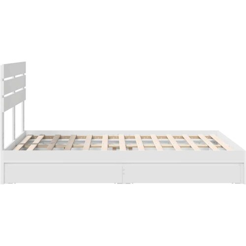  Krevet s od storage Bijelo 140 x 200 cm Konstruirano drvo Slike
