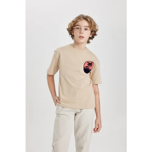 Defacto Boy's Oversize Fit Crew Neck Printed Short Sleeve T-Shirt