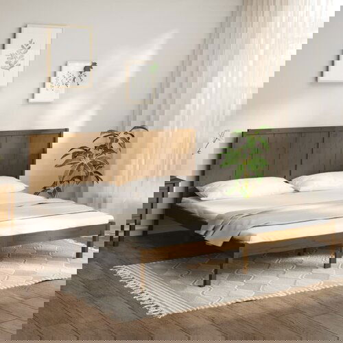 The Living Store Posteljni okvir medeno rjav iz trdne borovine 200x200 cm - Posteljni Okvir, (21524059) Slike