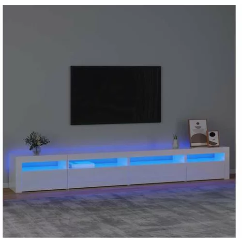  TV omarica z LED lučkami visok sijaj bela 270x35x40 cm