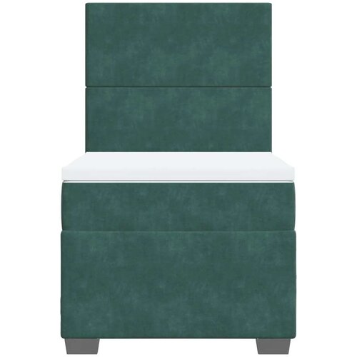 VidaXL box spring krevet s madracem tamnozeleni 90x190 cm bar&amp;scaron;unasti Slike