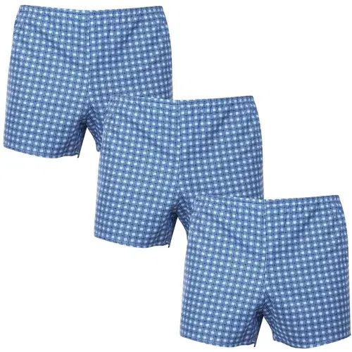 Foltýn 3PACK Classic men's boxer shorts blue check