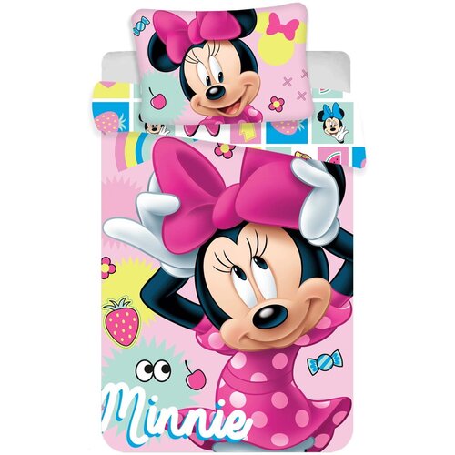 Jerry Fabrics Ružičasta pamučna dječja posteljina za dječji krevetić 100x135 cm Minnie &amp;quot;Sweet&amp;quot; &amp;ndash; Slike