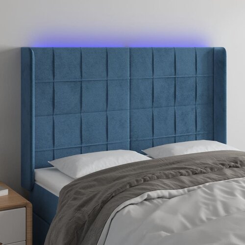 vidaXL Uzglavlje tamnoplavo 147x16x118/128 cm bar&scaron;unasto Cijene