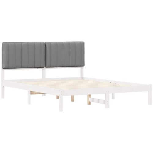  Krevetni okvir s tapiciranim uzglavljem Svijetlo siva Svjetlosiva 205.5 x 165.5 x 84.5 cm Slike