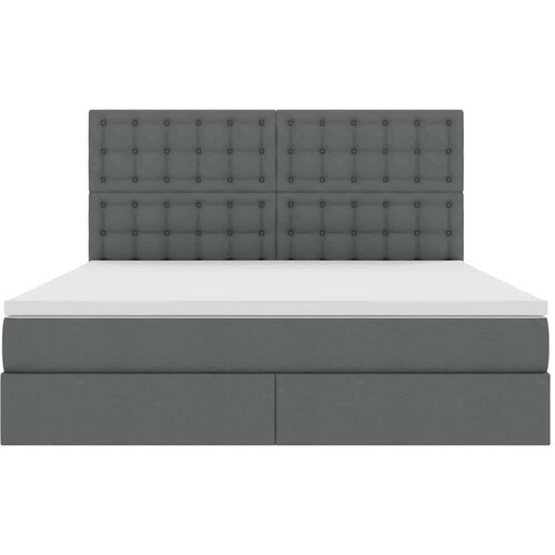  Krevet S LED lampica s pohranom Tamno siva 160 x 200 cm tkanina Slike