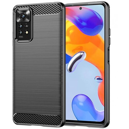  Techsuit Carbon Silicone maska za Xiaomi Redmi Note 11 Pro 4G/Note 11 Pro 5G, crna Cene