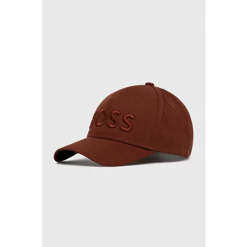 Boss Bombažna bejzbolska kapa rjava barva