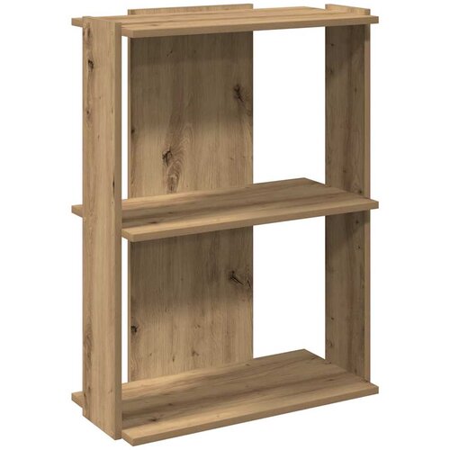 Maison Chic Knjižna omara - Knjižni regal 3-nadstropna artisan hrast 60x30x80 cm inž. les, (21725492) Slike