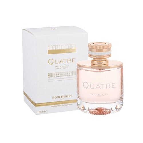 Boucheron Quatre parfumska voda 100 ml po&amp;scaron;kodovana &amp;scaron;katla za ženske Slike
