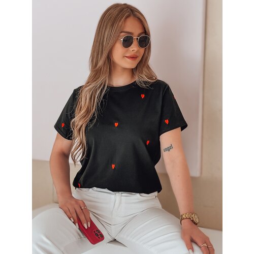 DStreet T-shirt damski oversize w serca ROMAFINA czarny Slike