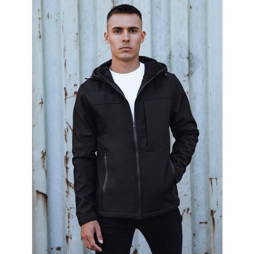 DStreet Kurtka męska przejściowa softshell z kapturem czarna Slike