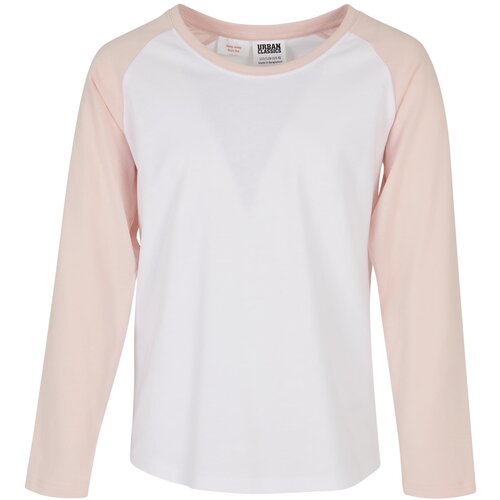 Urban Classics Kids Girls Contrast Raglan Longsleeve white/pink Slike