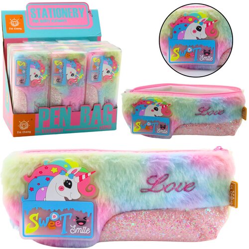  Plush Pencil Case With Unicorn Shiny Elements Unicorn Colorful Slike