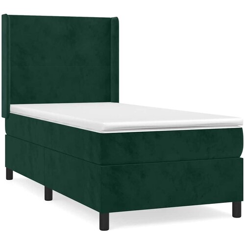 Box spring krevet s madracem tamnozeleni 90x190 cm bar&amp;scaron;unasti Slike