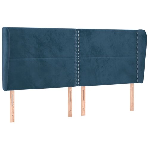 Maison Chic vzglavna omarica - nočna omarica - posteljna omarica z u&amp;scaron;esi temno modra 163x23x118/128 cm žamet, (21708173) Slike