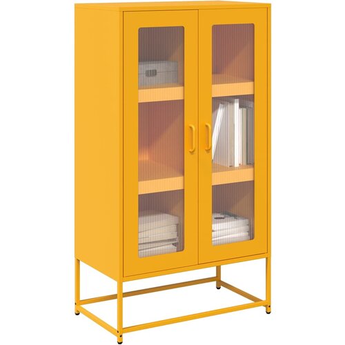 VidaXL Visoka ploča senf žuta 68x39x123 cm čelik Slike