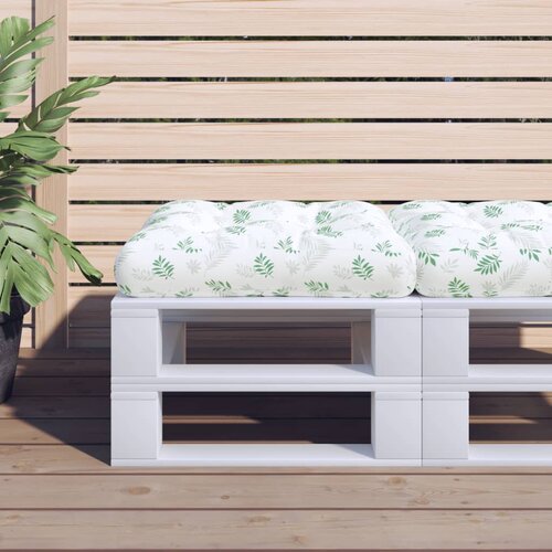 VidaXL Blazina za palete vzorec listja 58x58x10 cm oxford blago Slike
