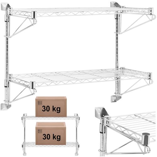 Royal Catering dvostenska žičnata polica do 60 kg 90 x 35 x 60 cm, (21326075) Slike