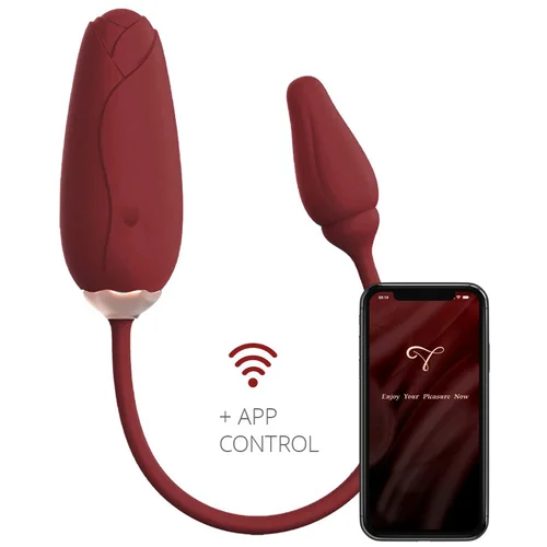 Viotec Flora Wearable Vibrator with App Control Gold & Wine Red