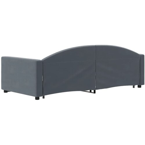 Dnevni krevet s pomoćnim ležajem i ladicama bez madraca tamno siva 90x190 cm Slike