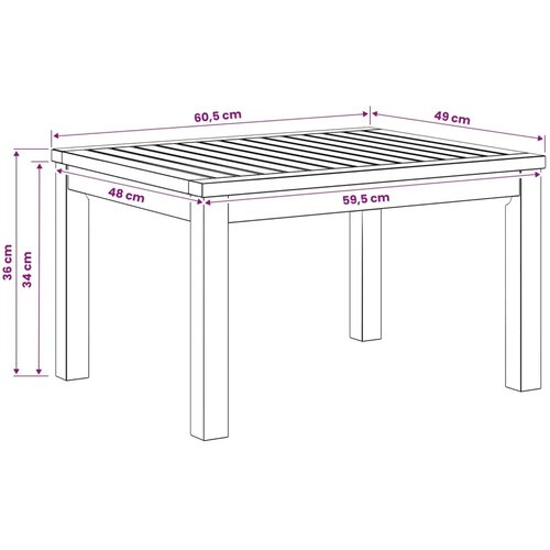  Stolić za kavu Bijela 50 x 60 5 x 36 cm Čvrsto drvo akacije - 50 x 60 5 x 36 cm Bijela Slike