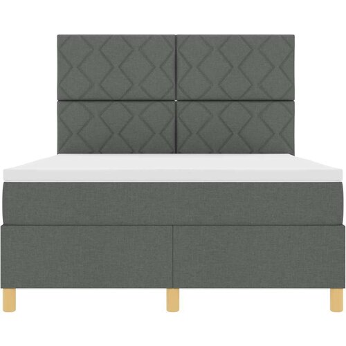 Box spring krevet Tamno siva 160 x 200 cm tkanina Slike