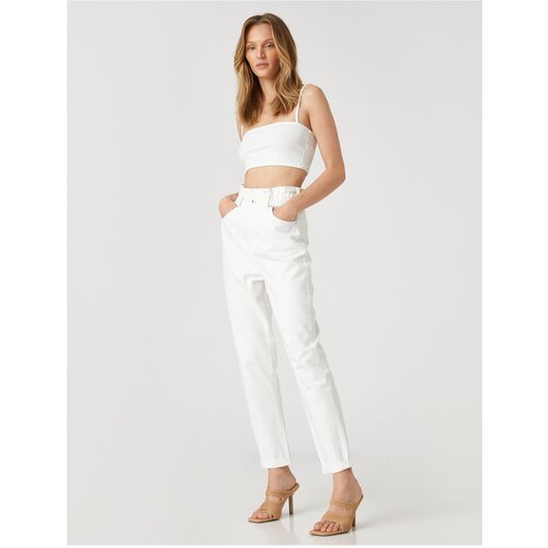 Koton Elastic Waist Denim Pants Comfortable Cut High Waist - Mom Jean Slike