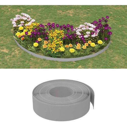 VidaXL Vrtne ivice 2 kom sive 10 m 15 cm od polietilena Slike