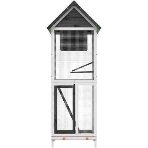  Kućica za ptice siva 60 x 58,5 x 160 cm od masivne borovine Slike