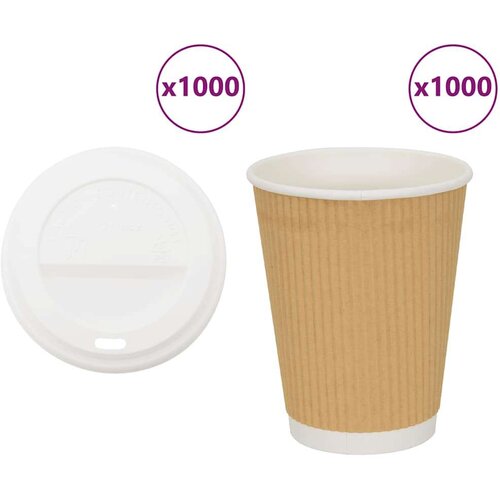  Papirnate šalice za kavu s poklopcima 1000 kom 16 oz 400 ml Cene