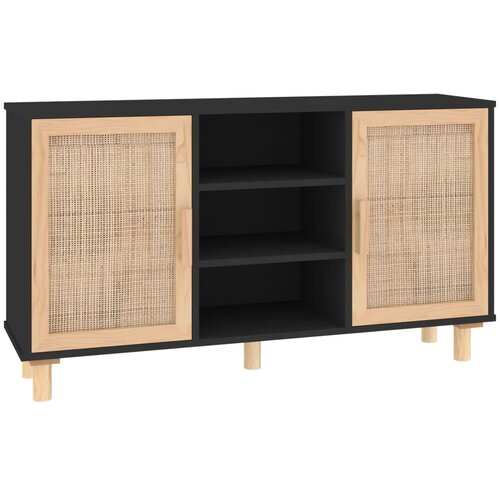 Maison Chic Komoda - Predalnik črna 105x30x60 cm trdna borovina in naravni ratan, (21719282) Cene