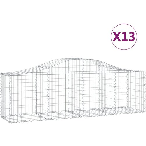  Lučne gabionske ko&amp;scaron;are 13 kom 200x50x60/80 cm pocinčano željezo Slike
