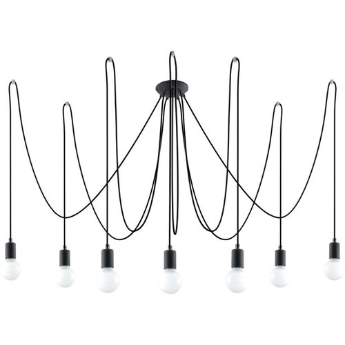  SL.0372 - visilica na sajli EDISON 7 7xE27/60W/230V pauk crni Cene