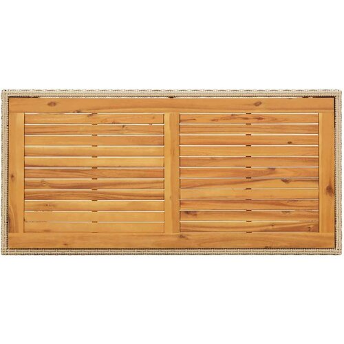  Vrtni stol bež 123 x 60 x 74 cm od poliratana i drva bagrema Slike