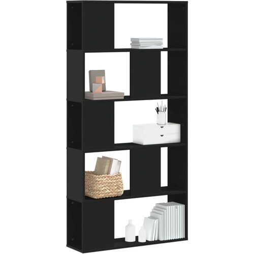 Furnova Knjižna omara 5-nadstropna črna 80,5x23,5x162,5 cm inž. les, (21932066) Cene