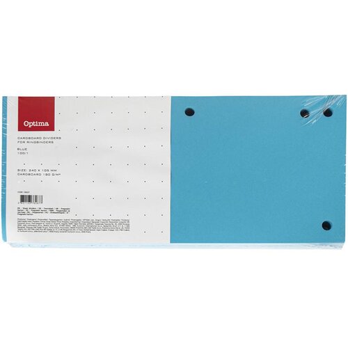 Optima Pregradni karton 240 x 105 mm, 100 kosov, modra Cene