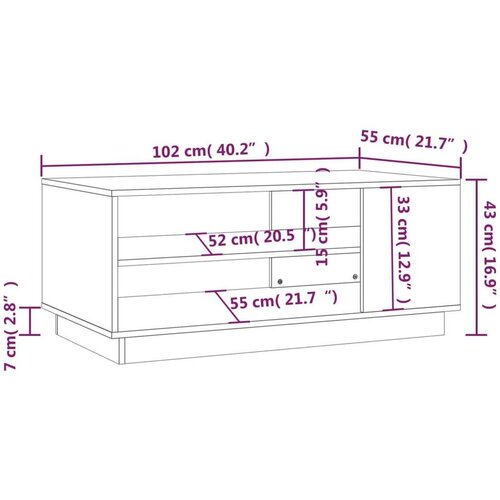 VidaXL stolić za kavu bijeli 102 x 55 x 43 cm od iverice Slike