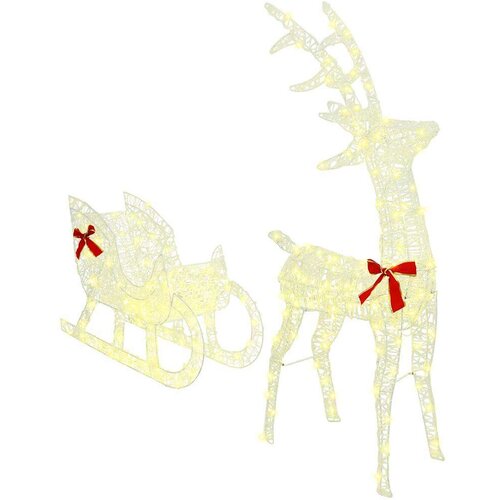 vidaXL Reindeer vuče saonice Topla bijela 120 cm 55 cm Akril Cene